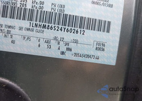 2004 Lincoln Ls V6 из США, поврежденный, VIN 1LNHM86S24Y602612